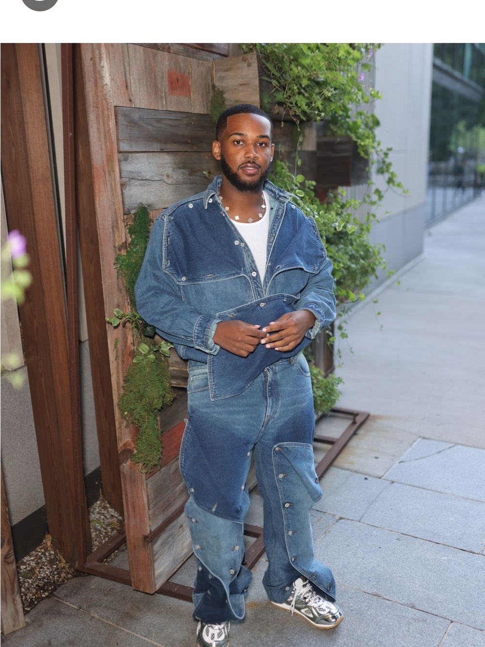 Men's Denim Button-Down Shirt Jacket — Blue Casual Workwear